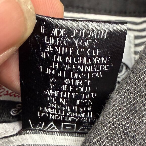 Men's AKADEMIKS AKDMS Long Sleeve Streetwear Black Chambray‎ Shirt- Size M - Picture 9 of 10